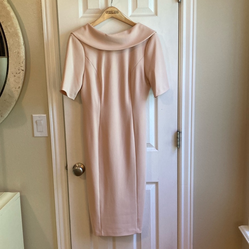 Semi-Formal Midi Blush Elbow Length Dress